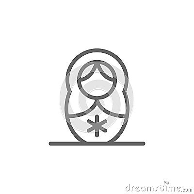 Mothers day matryoshka outline icon. Element of mothers day illustration icon. Signs and symbols can be used for web, logo, mobile Vector Illustration