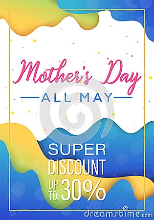 Mothers Day promotion banner, colorful papercut design for business Vector Illustration