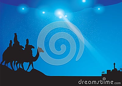 Mothership over bethlehem Vector Illustration