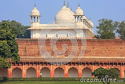 Moti Masjid Pearl Mosque in Agra Fort, Uttar Pradesh, India Stock Photo