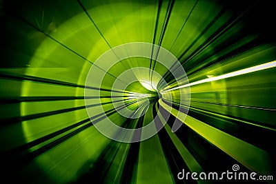 Motion Blur Abstract - in an underground tunnel heading towards Stock Photo