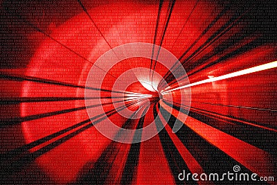 Motion Blur Abstract - in an underground tunnel heading towards Stock Photo