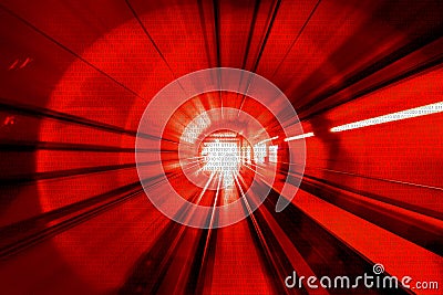 Motion Blur Abstract - in an underground tunnel heading towards Stock Photo