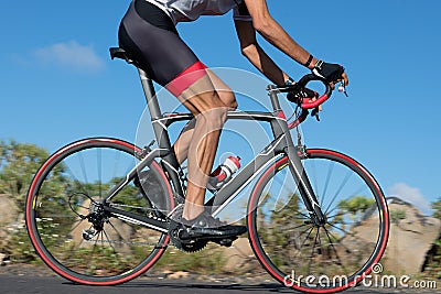 Motion blur of a bike race with the bicycle and rider Stock Photo