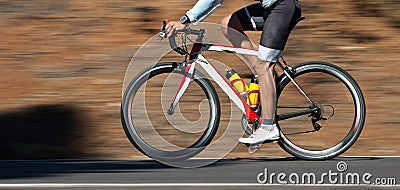 Motion blur of a bike race with the bicycle and rider Stock Photo