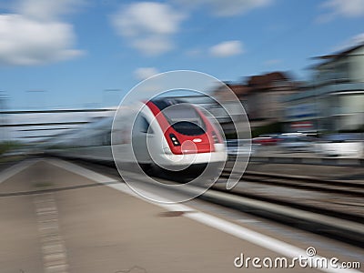 Motion Blur High Speed Train Stock Photo