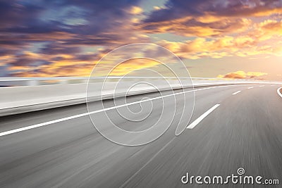 Motion blur of the highway road Stock Photo