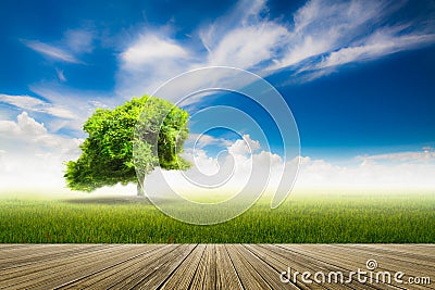 Motion blur image with nature background, Blue sky with clouds o Stock Photo