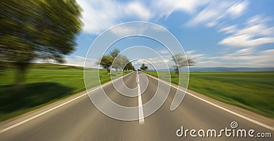 Motion blur road Stock Photo