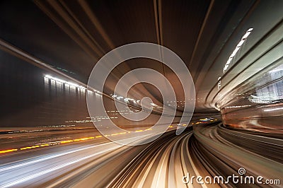 Motion blur train road Stock Photo