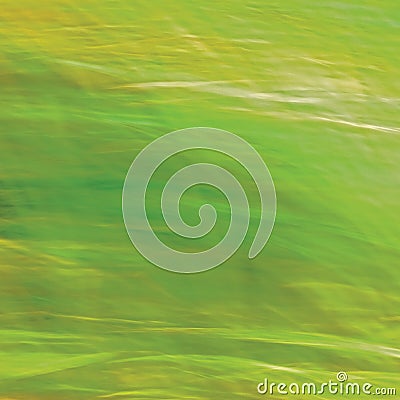 Motion Blurred Bright Meadow Grass Background, Abstract Green, Yellow, Amber Horizontal Texture Pattern Copy Space Stock Photo