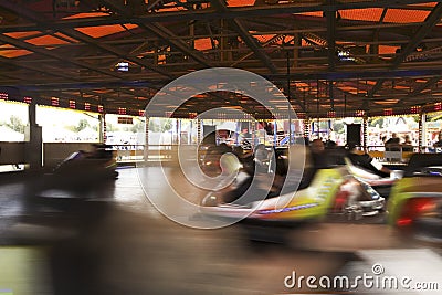 Motion Blurred Bumper cars Stock Photo