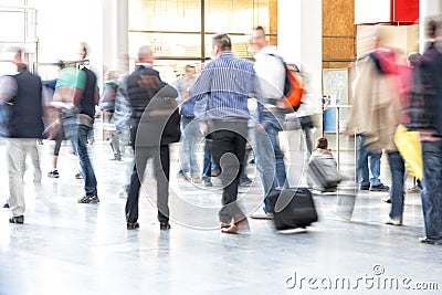 Motion blurred commuters Editorial Stock Photo