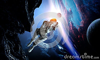 Motion caption virtual reality. Mixed media Stock Photo