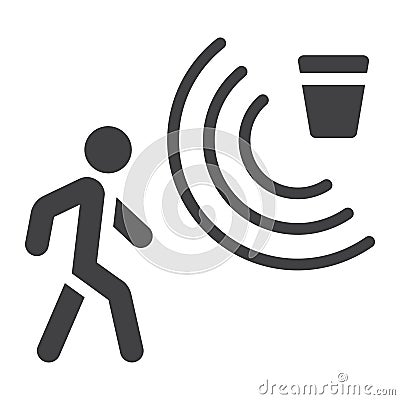 Motion detector solid icon, security and guard Vector Illustration