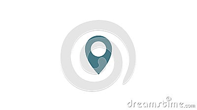 Map Marker Icon Loop White Background. Stock Video - Video of isolated,  design: 173495479
