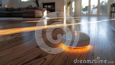 Motion sensor alerts caregiver of inactivity after detecting movement ensuring safety. Concept Stock Photo
