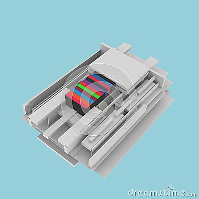 Motion sensor Cardboard is an a motion sensor entrance to a exciting user experience called 1 Studio Stock Photo