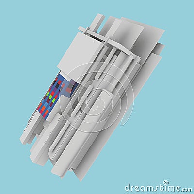 Motion sensor Cardboard is an a motion sensor entrance to a exciting user experience called 1 Studio labeled series Stock Photo