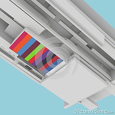 Motion sensor Cardboard is an a motion sensor entrance to a exciting user experience called 1 Studio Stock Photo