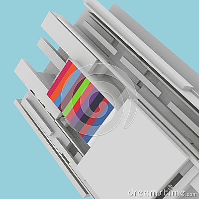 Motion sensor Cardboard is an a motion sensor entrance to a exciting user experience called 1 Studio Stock Photo