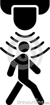 Motion sensor icon. Movement sensor symbol in flat style for your web site design, logo, app, ppt and ect. Vector Stock Photo