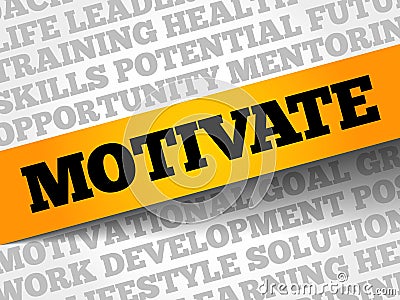 Motivate word cloud Stock Photo