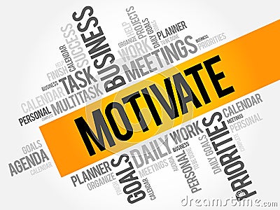 Motivate word cloud collage Stock Photo