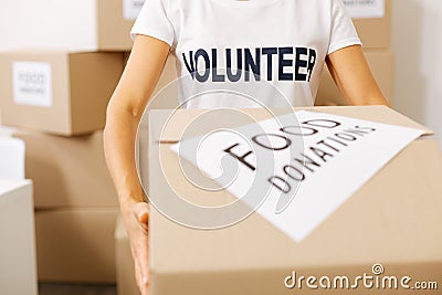 Motivated energetic woman working for charitable causes Stock Photo