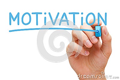 Motivation Blue Marker Stock Photo