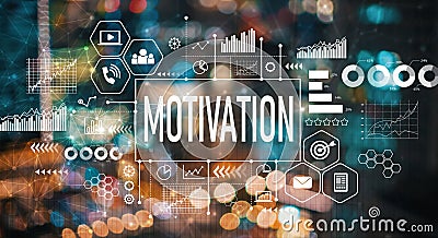 Motivation with blurred city lights Stock Photo