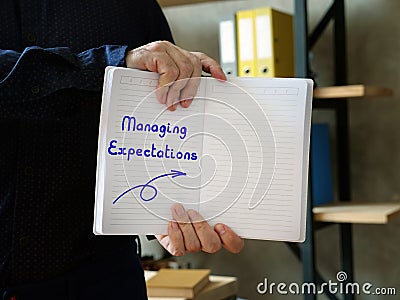 Motivation concept meaning Managing Expectations with inscription on the page Stock Photo