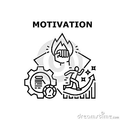 Motivation Goal Vector Concept Black Illustration Vector Illustration