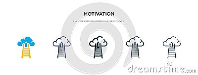 Motivation icon in different style vector illustration. two colored and black motivation vector icons designed in filled, outline Vector Illustration