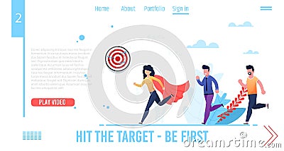 Motivation Landing Page for Video Business Courses Vector Illustration