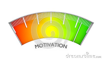 Motivation level meter. Economy and social concept. 3D illustration Stock Photo