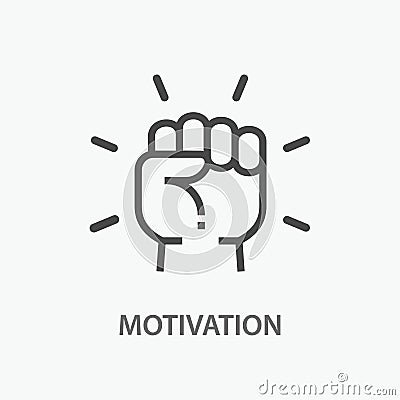 Motivation line icon on white background. Vector Illustration