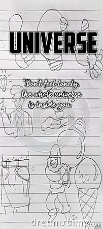 motivation qoutes with hand drawing background suitable for poster Stock Photo