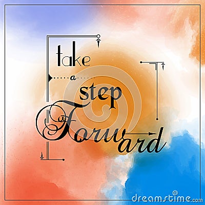 Motivation square watercolor stroke poster Take a Vector Illustration