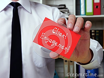 Motivational concept about Client Engagement with phrase on the page Stock Photo