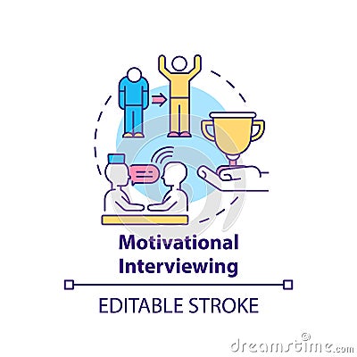 Motivational interviewing concept icon Vector Illustration