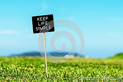 Life Inspirational Quotes - Keep life simple Stock Photo
