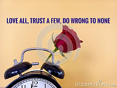 Motivational quotes on yellow background with alarm clock Stock Photo