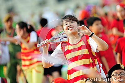 Motivator performing during National Day Parade (NDP) Rehearsal 2013 Editorial Stock Photo
