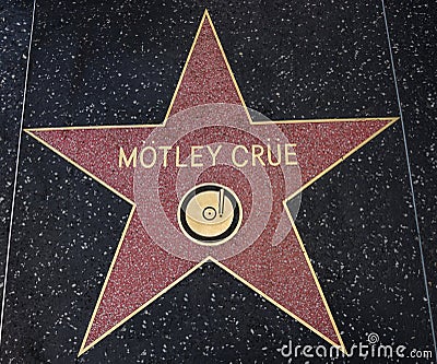 Motley Crue star on the Walk of Fame Editorial Stock Photo