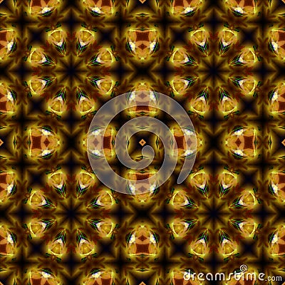 Motley tiled seamless pattern. Overlapping art forms, stripes, polygons, segments are grouped and arranged in a certain order Stock Photo
