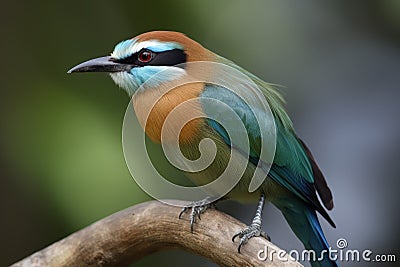 Motmot bird fullbody. Generate Ai Stock Photo