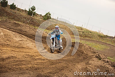 Moto cross - MX girl biker at race in Russia Stock Photo