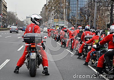 Moto Santa Claus Editorial Stock Photo