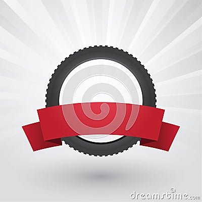 Moto tire labeled Vector Illustration